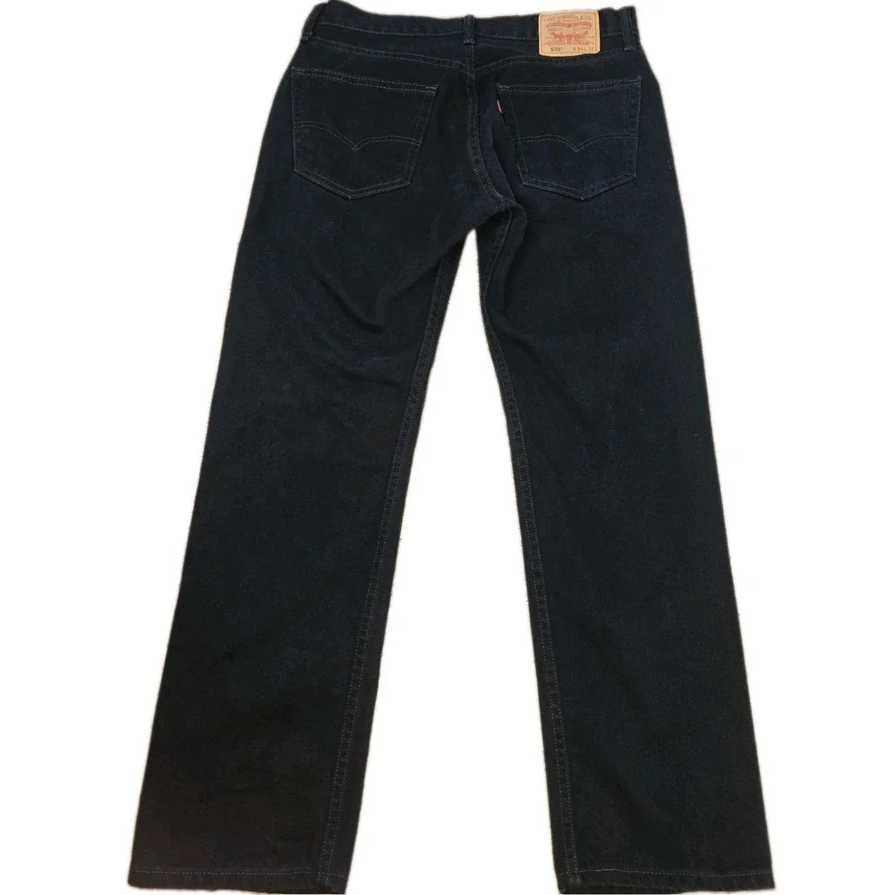 Levi's 505 Men's Black Regular Fit Jean 34Wx32L  Straight Leg Skate Grunge Y2k